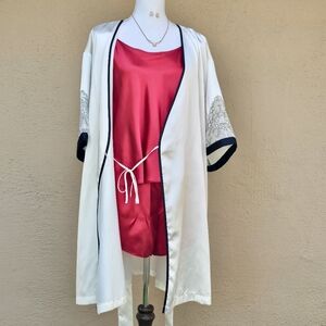 Cinema Exoile Vintage Red Satin Sleep Set Size Medium